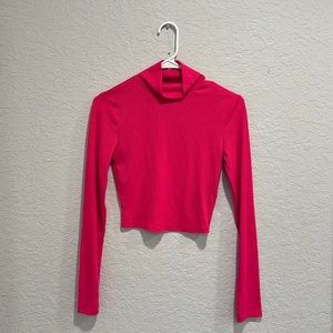 Hot pink long sleeve crop top by H&M